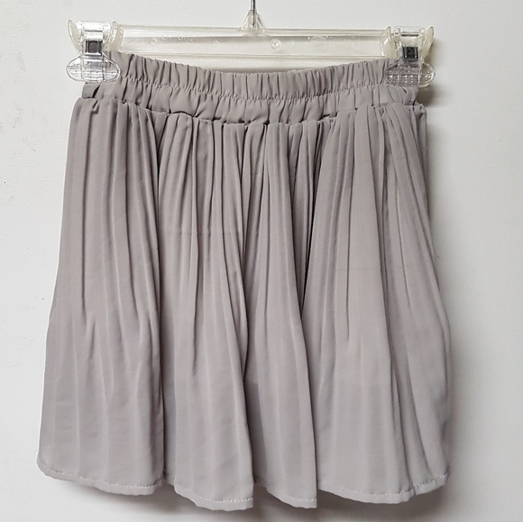 Smoke Grey Gathered Mini Skirt - Picture 1 of 4